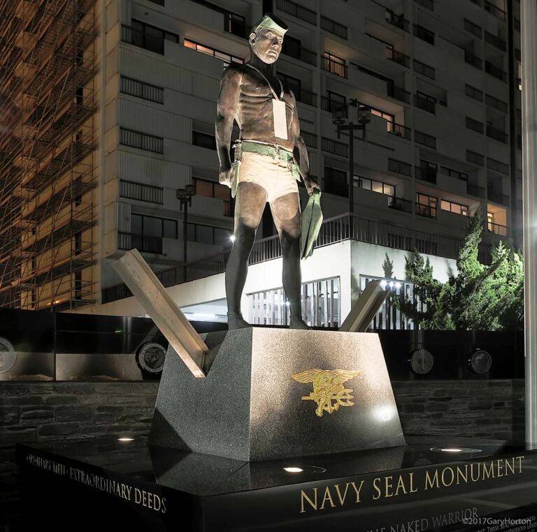 Navy SEAL Statue Lighting Virginia